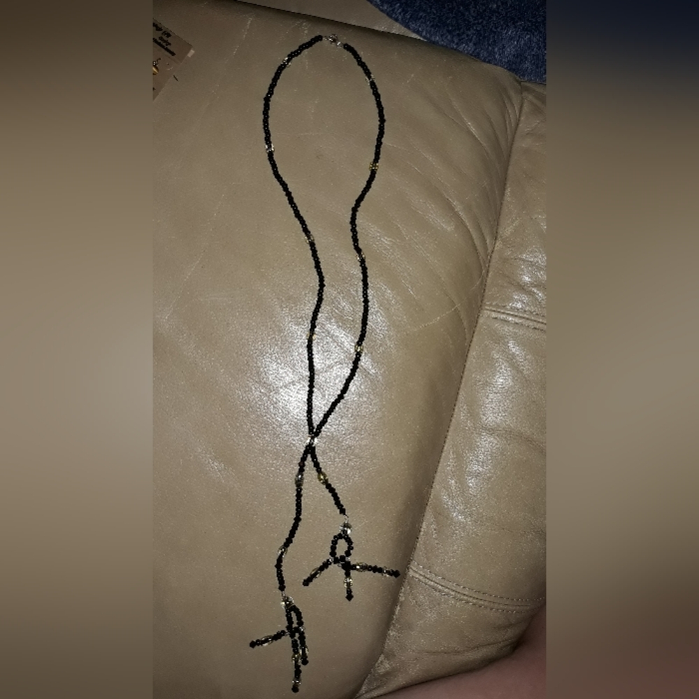 Black and Gold Beaded Necklace